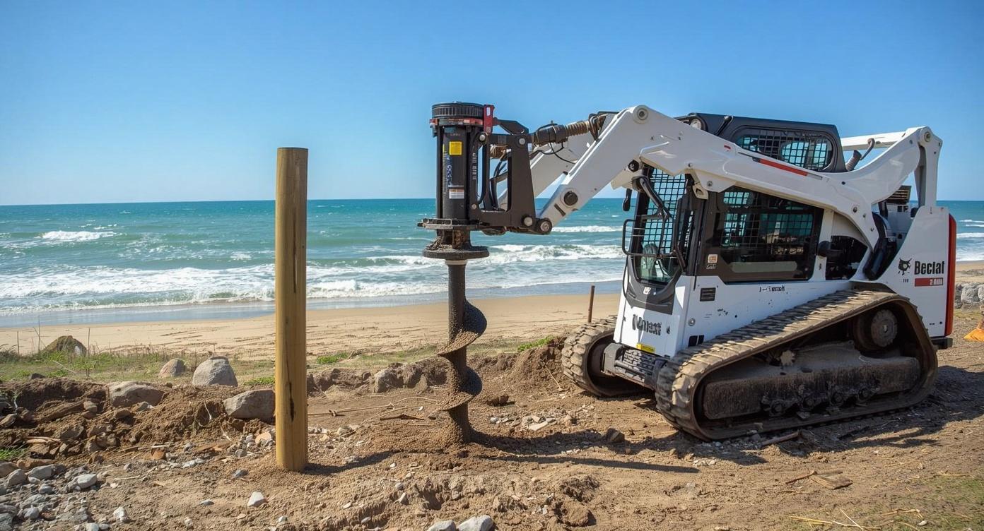 Compact track loader with auger